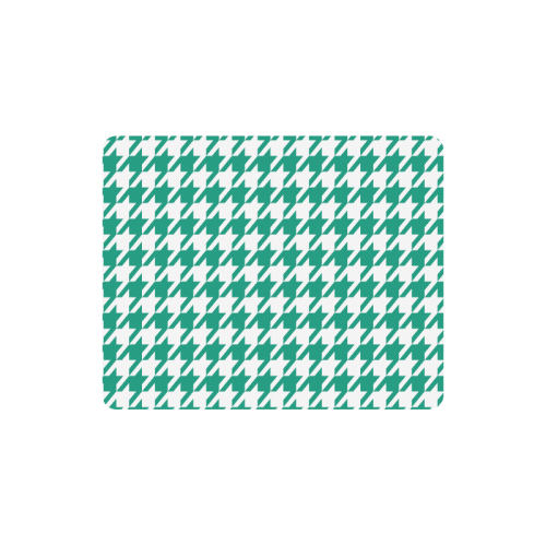 emerald green and white houndstooth classic patter Rectangle Mousepad