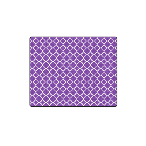 royal purple white quatrefoil classic pattern Blanket 40"x50"