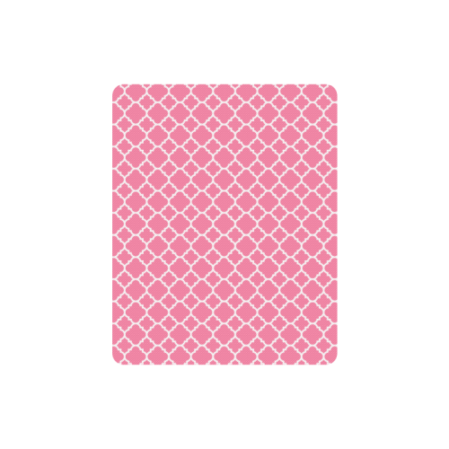 pink white quatrefoil classic pattern Rectangle Mousepad