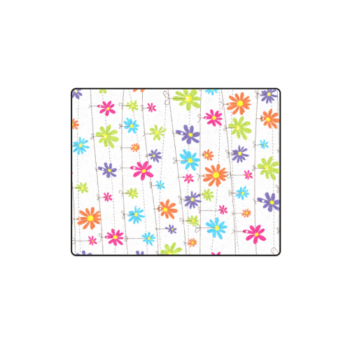 colorful flowers hanging on lines Blanket 40"x50"