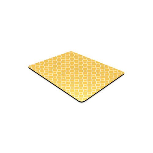 sunny yellow white quatrefoil classic pattern Rectangle Mousepad