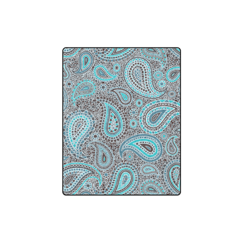 blue paisley mosaic design Blanket 40"x50"