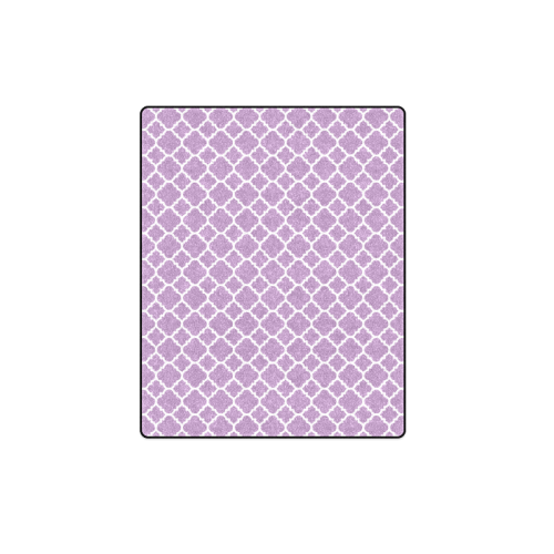 purple lilac white quatrefoil classic pattern Blanket 40"x50"