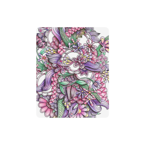 Pink Purple flower drawing Rectangle Mousepad