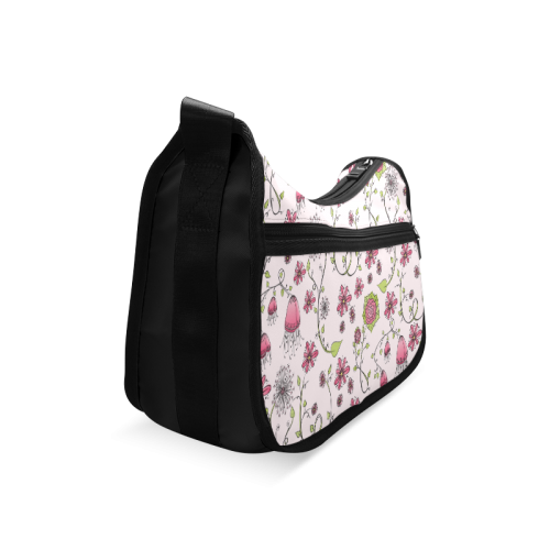 pink fantasy doodle flower pattern Crossbody Bags (Model 1616)