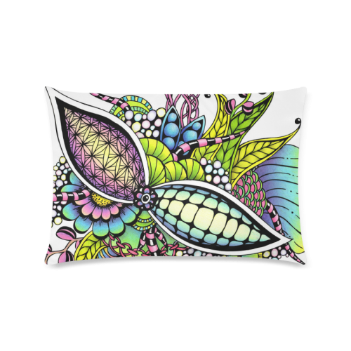 Bright fantasy flower in bright colors Custom Zippered Pillow Case 16"x24"(Twin Sides)