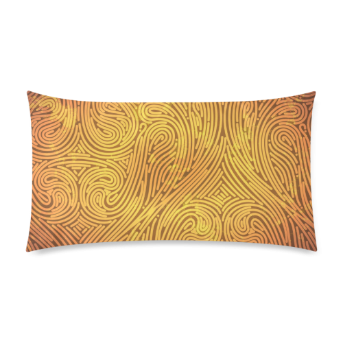 gold leaf abstract pattern Rectangle Pillow Case 20"x36"(Twin Sides)