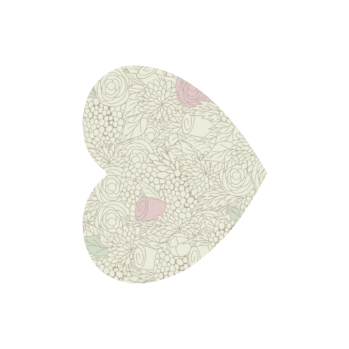 vintage flower pattern Heart-shaped Mousepad