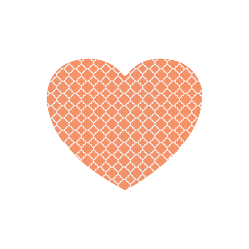 orange white quatrefoil classic pattern Heart-shaped Mousepad