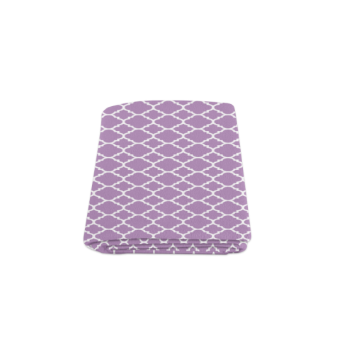 purple lilac white quatrefoil classic pattern Blanket 50"x60"