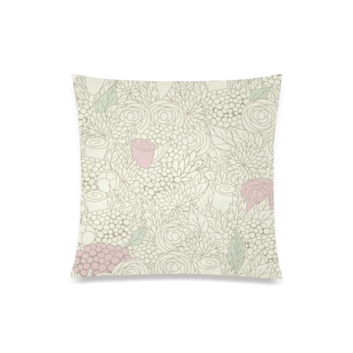 vintage flower pattern Custom Zippered Pillow Case 20"x20"(Twin Sides)