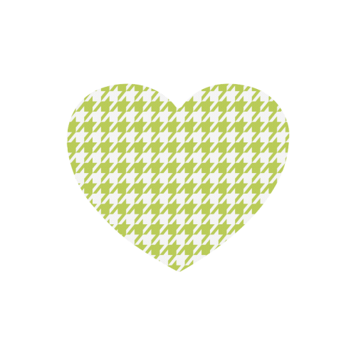 spring green and white houndstooth classic pattern Heart-shaped Mousepad