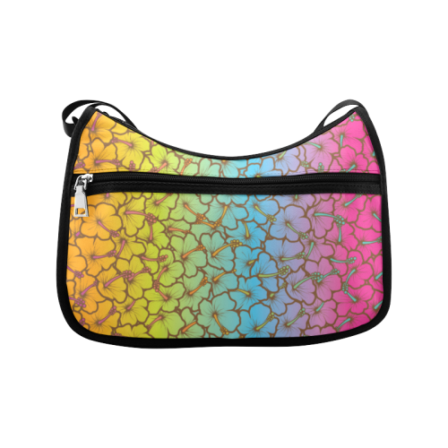 rainbow hibiscus flowers Crossbody Bags (Model 1616)