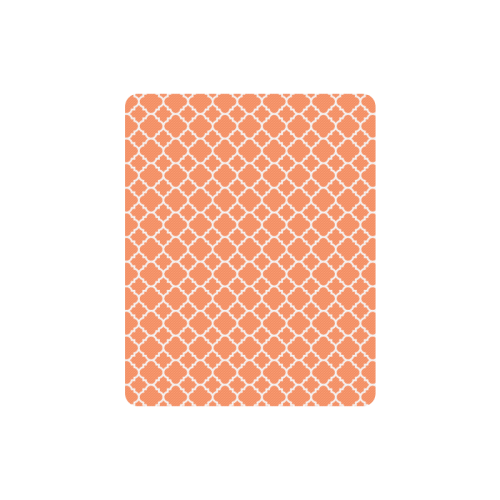 orange white quatrefoil classic pattern Rectangle Mousepad