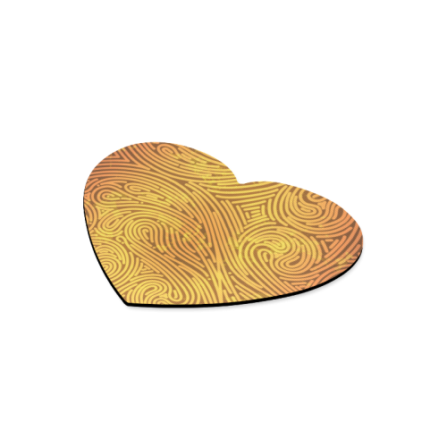 gold leaf abstract pattern Heart-shaped Mousepad