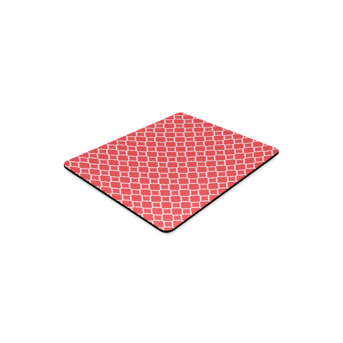 red white quatrefoil classic pattern Rectangle Mousepad