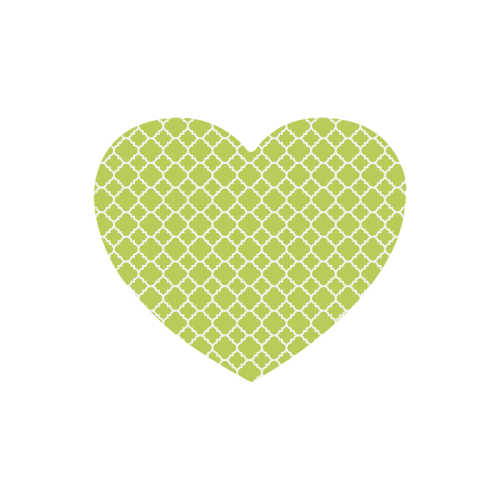 spring green white quatrefoil classic pattern Heart-shaped Mousepad