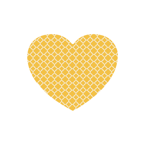 sunny yellow white quatrefoil classic pattern Heart-shaped Mousepad