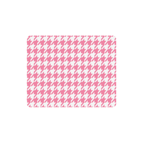 pink and white houndstooth classic pattern Rectangle Mousepad