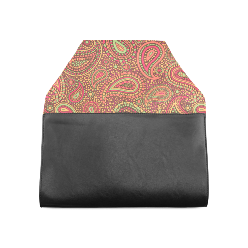 red paisley mosaic pattern Clutch Bag (Model 1630)