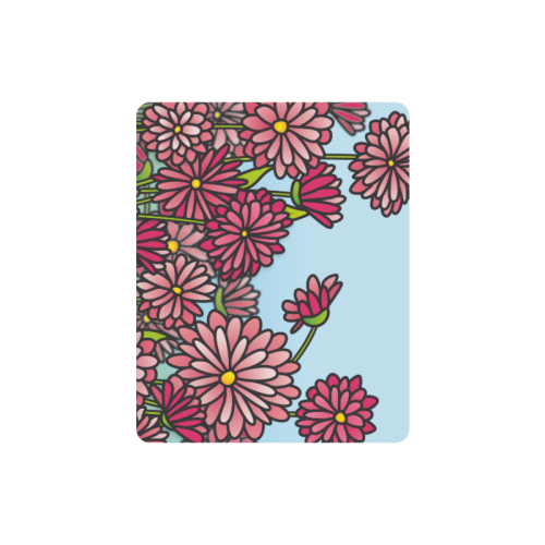 chrysantenum flower field pink floral Rectangle Mousepad