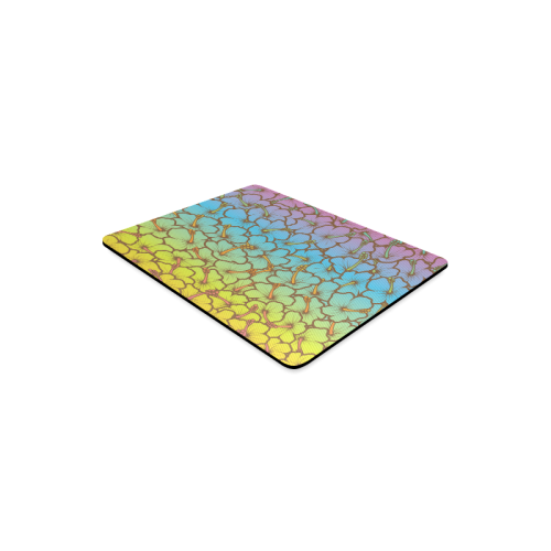 rainbow hibiscus flowers Rectangle Mousepad