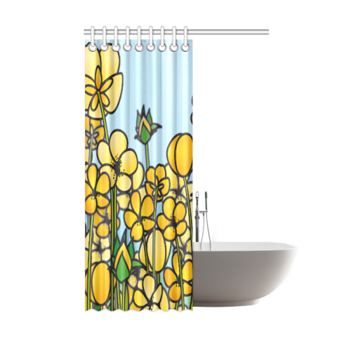 buttercup flower field yellow floral arrangement Shower Curtain 48"x72"