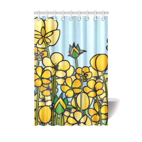 buttercup flower field yellow floral arrangement Shower Curtain 48"x72"