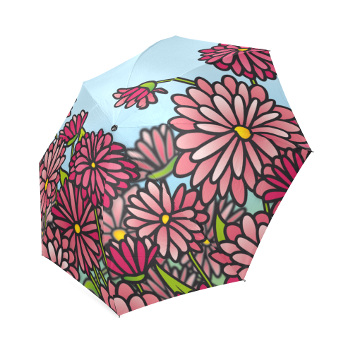 chrysantenum flower field pink floral Foldable Umbrella (Model U01)