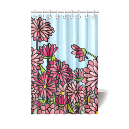 chrysantenum flower field pink floral Shower Curtain 48"x72"