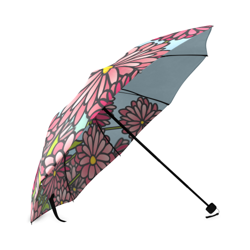 chrysantenum flower field pink floral Foldable Umbrella (Model U01)