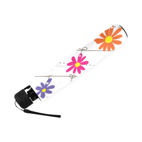 colorful flowers hanging on lines Foldable Umbrella (Model U01)