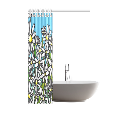 white daisy field flowers Shower Curtain 48"x72"