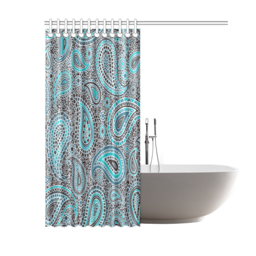 blue paisley mosaic design Shower Curtain 60"x72"