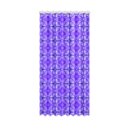 Purple Abstract Flowers, Lattice, Circle Quilt Window Curtain 52" x 108"(One Piece)