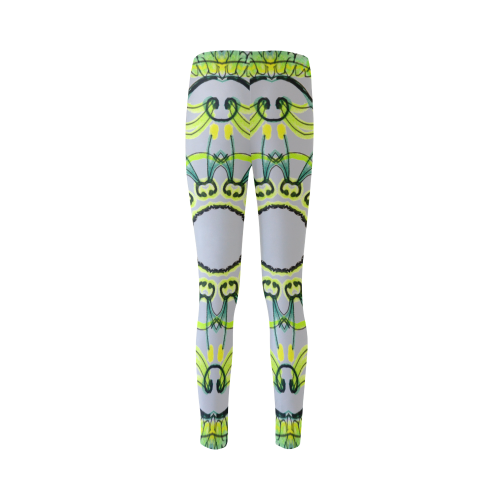 Lights Leaves Opera Green Flowers Theater Mandala Light Gray Cassandra Women's Leggings (Model L01)