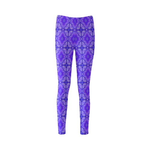 Purple Abstract Flowers, Lattice, Circle Quilt Cassandra Women's Leggings (Model L01)