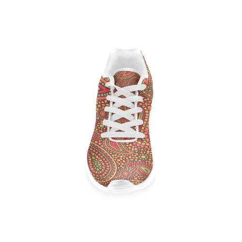 red paisley mosaic pattern Men’s Running Shoes (Model 020)