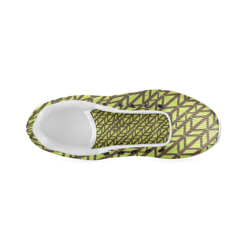 green geometric pattern Men’s Running Shoes (Model 020)
