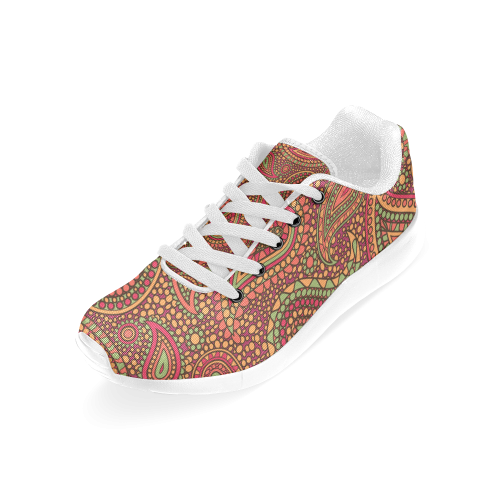 red paisley mosaic pattern Men’s Running Shoes (Model 020)