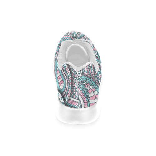 Pink teal white fun ornate paisley pattern Men’s Running Shoes (Model 020)