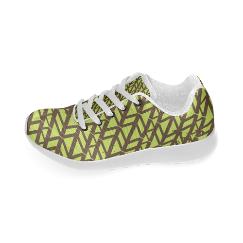 green geometric pattern Men’s Running Shoes (Model 020)