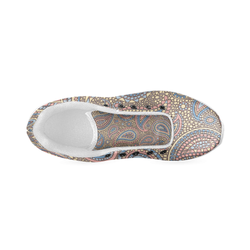 yellow blue pink paisley mosaic pattern Men’s Running Shoes (Model 020)