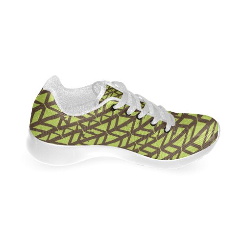 green geometric pattern Men’s Running Shoes (Model 020)