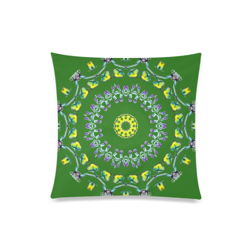 Circle Dance Yellow Leaves Flower Matrix Mandala Forest Green
