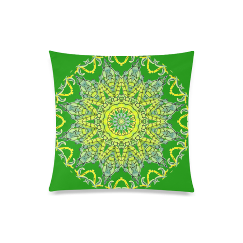 Lime Green Yellow Leaves Star Matrix Mandala Green