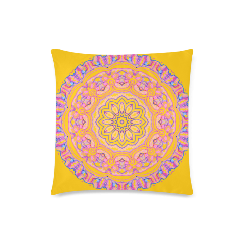 Pink Blue Ribbons, Flowers Valentangle Mandala Gold