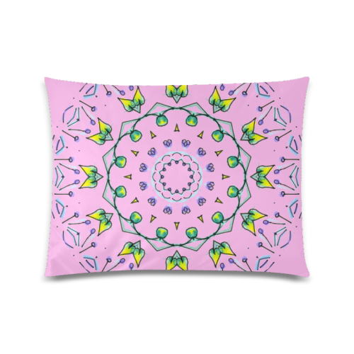 Green Yellow Purple Leaves Bugs Mystical Matrix Raspberry Custom Picture Pillow Case 20"x26" (one side)