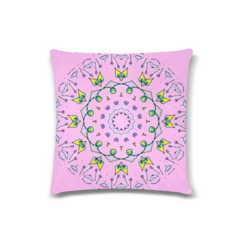 Green Yellow Purple Leaves Bugs Mystical Matrix Raspberry Custom Zippered Pillow Case 16"x16"(Twin Sides)