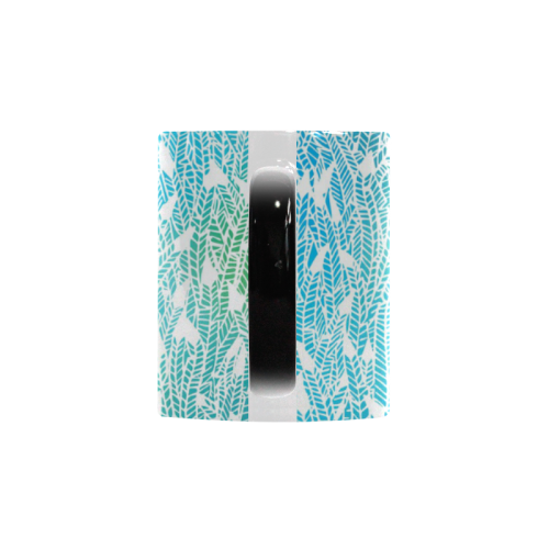 blue white feather pattern Custom Morphing Mug